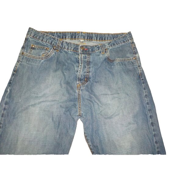 Hurley International Button Fly Factory Fade Blue Denim Jeans Men's Size 36 x 30 - Picture 2 of 7